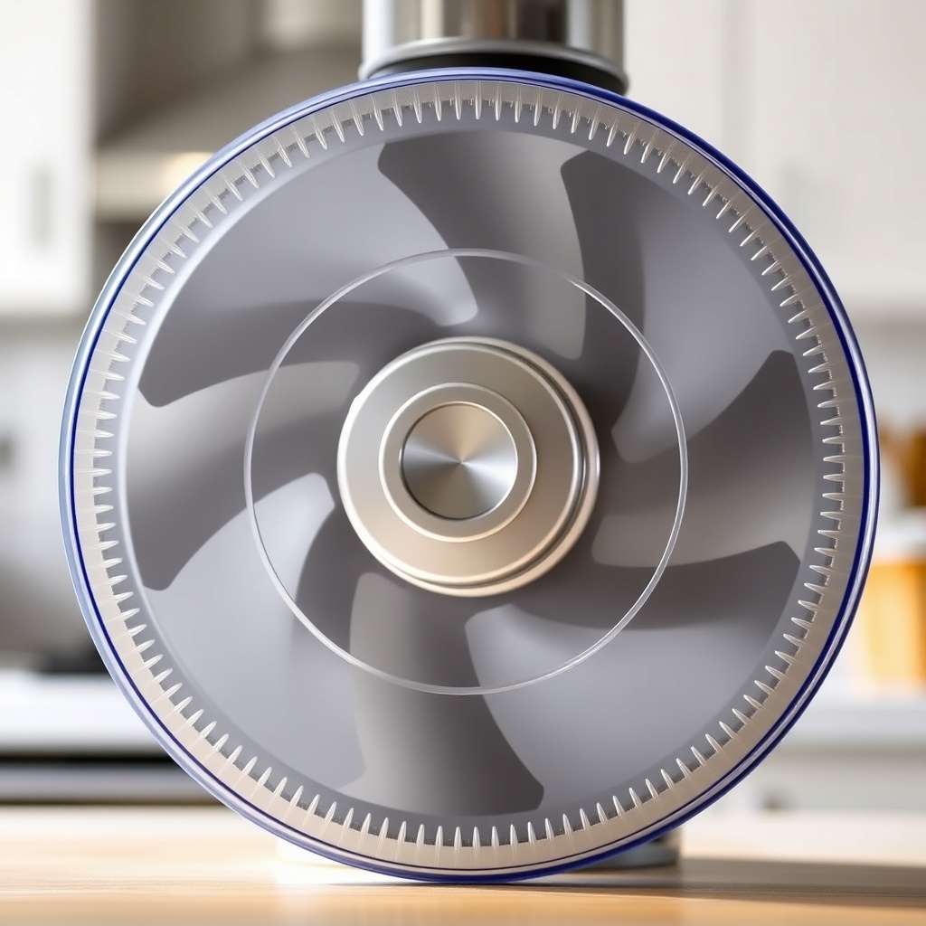 Close-up of the Pro Bend 700 chopper disc showing eight blades with serrated edges