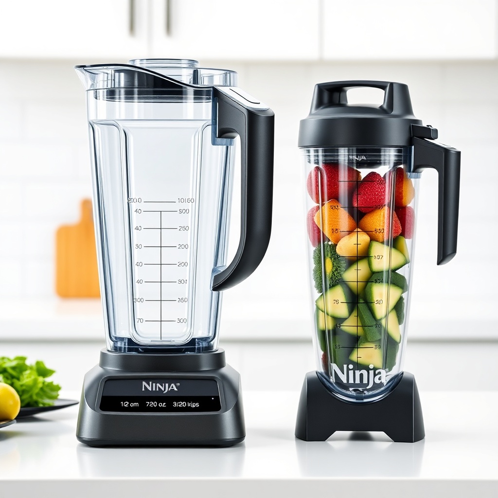 A photorealistic product shot showing the Ninja Professional Plus BQ800 with the 72-oz pit